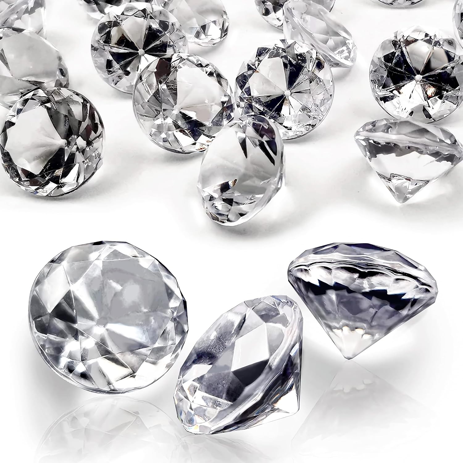 280Pcs Fake Diamonds for Wedding Centerpieces, Clear Vase Fillers Acrylic Crystal Gems for Marriage Anniversary Party Home Table Scatter Decor, 0.78in Rhinestone