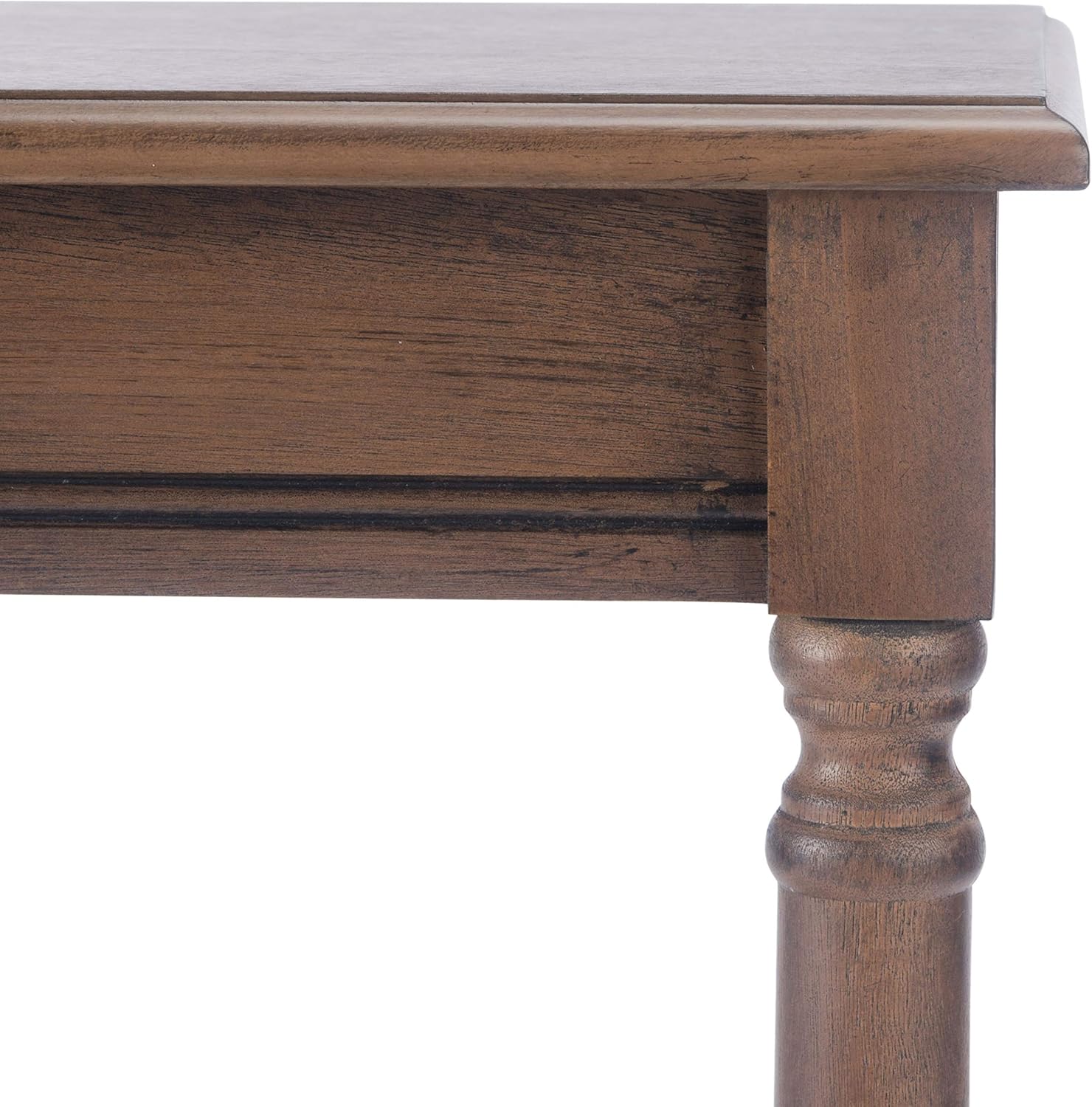 SAFAVIEH Furniture - Tinsley Rectangle Console Table - Brown - Solid Wood - Farmhouse Turned-Leg Design - Ideal for Entryway, Living Room, Hallway, 28"W x 11.75"D x 28"H (CNS5724C)