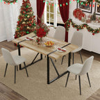 Dining Table Set for 4, Modern Table and Chairs Set of 4, 5 Piece Dining Table Set Include Wooden Rectangle Kitchen Table and 4 Fabric Chairs Ideal for Kitchen Dining Room Easy to Assemble