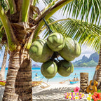Novabright Fake Coconut, 1 Bunch Artificial Coconuts for Decoration, Lifelike Tropical Fake Green Coconuts Prop Artificial Fruit for Home Decoration Display Photo Prop (Seven Coconut)