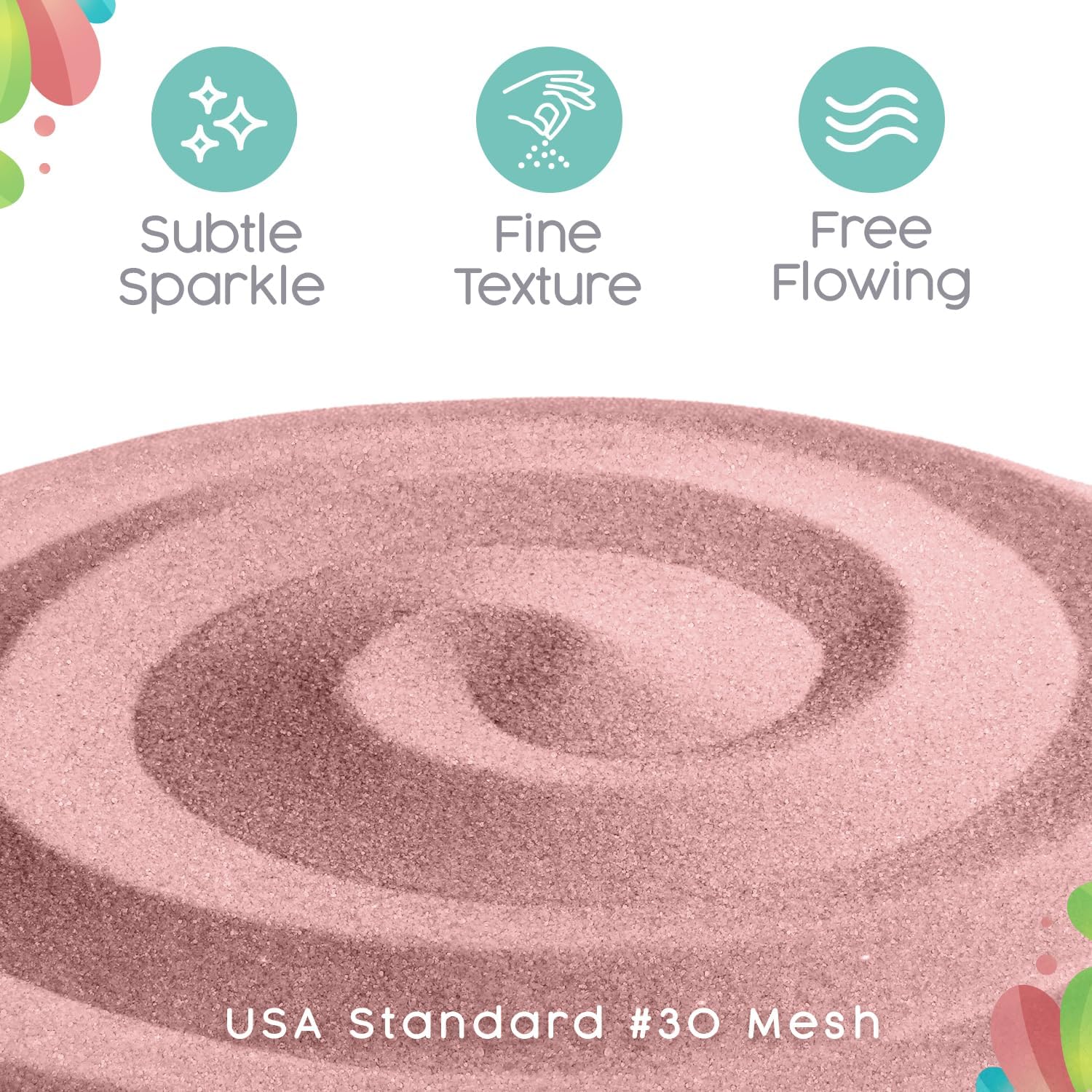 Sandsational Sparkle Ballet Pink Unity Sand, 1 LB (16 oz), Neutral Pink Colored Sand for Weddings, Vase Filler, Home Decor, Crafts, Terrariums, and More