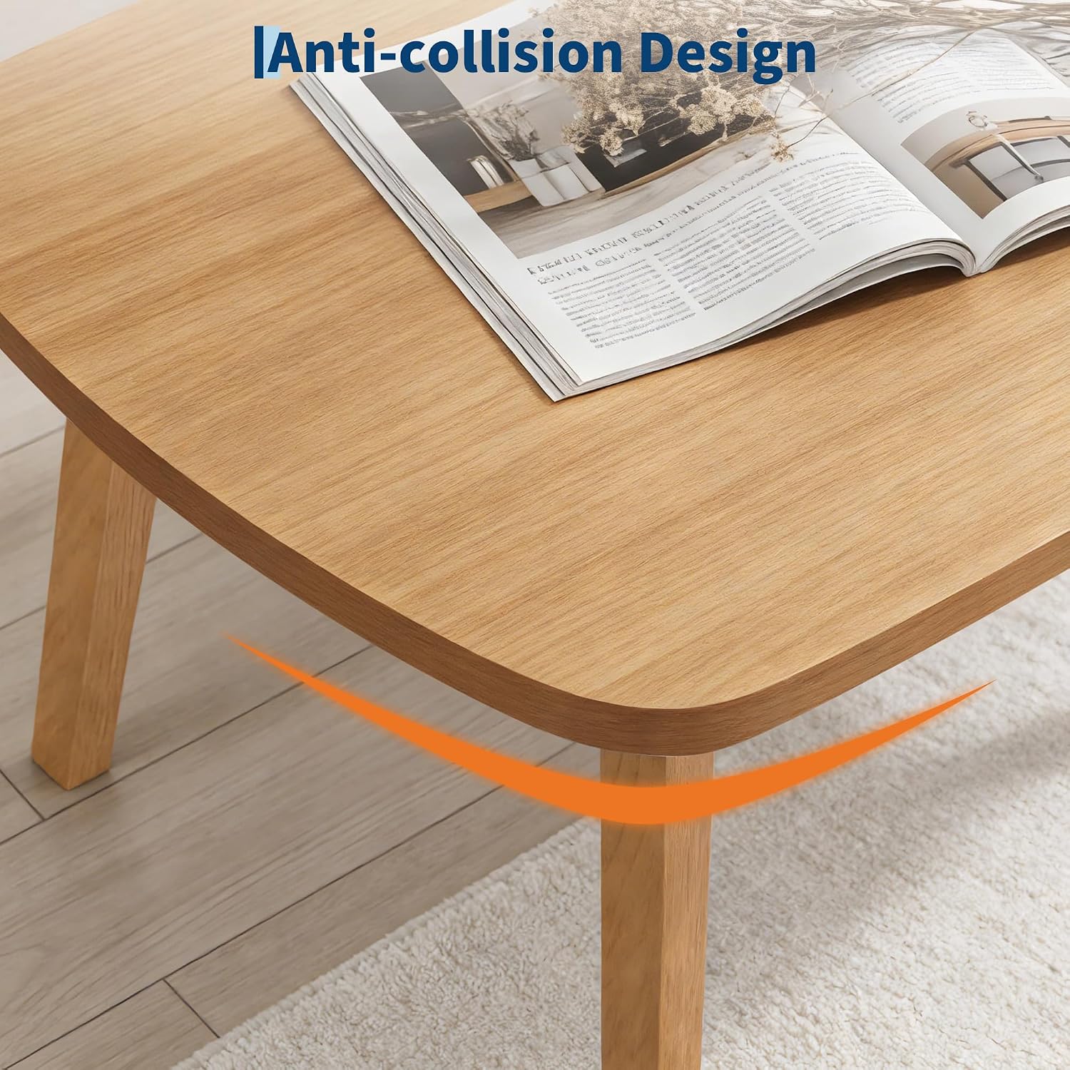 Takywep Wooden Folding Coffee Table for Small Spaces, Foldable Laptop Desk for Floor Sitting, Low Study Table for Bedroom Office Apartment Dorm, Space-Saving Collapsible Furniture