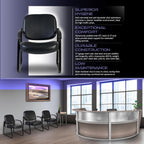 Romig Victor Guest and Reception Chair with Arms, Vinyl - Black