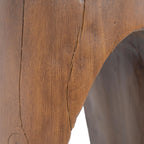 ø11.6'' Side Table End Table for Living Room, Modern Farmhouse Countryside Style, Magnesium Oxide & Lightweight Concrete Material for Indoor & Outdoor, No Assembly, Wood Grain, Antique Brown