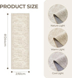 Rug Runners for Hallways Non Slip - 2x8 Runner Rug for Bedroom, Washable Runner with Rubber Backing, Soft Low-Pile Carpet for Kitchen, Laundry, Bathroom (2'x8', Beige/Ivory)