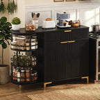 Buffet Cabinet with Storage,Sideborad Buffet Cabinet with Drawer & 2Doors,Kitchen Buffet Storage Accent Cabinets with 360°Rotating Organizer for Living Room, Entry, Hallway