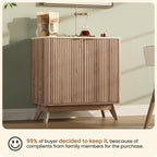 29'' Sideboard Buffet Cabinet with Storage, Fluted Cabinet with Rounded Corners, Modern Buffet Table Accent with 2 Doors for Coffee Bar, Console Table,Oak