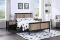 Reversible Panel Full Bed Black,Vintage Walnut