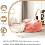 Bean Bag Chair for Adults Soft Comfy Bean Bag for Adults, Cozy Reading Chair, Large Round Bean Bag Couch, Versatile Living Room & Bedroom Chairs (Pink, 4FT)
