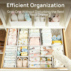 Vtopmart 18 Pack Baby Clothes Organizer, Dresser Drawer Organizer for Baby Clothing, Foldable Fabric Closet Drawer Storage Bins, Dresser Dividers for Bra, Socks, Ties, Scarf, White
