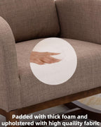 Rocking Accent Chair for Nursery, Upholstered Glider Nursery Chair with Breathable Fabric for Bedroom, Living Room, Camel