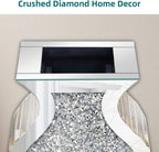 27" Tall Crushed Diamond Floor Vase, Fish-Shaped Silver Large Vases for Decor Living Room, Crystal Mirrored Home Decor Vases for Dried Flower