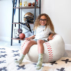Big Joe Sports Ball Bean Bag Chair for Kids, Baseball Plush, Ultra-Soft Lightweight Polyester Blend, 2.5 Foot Refillable