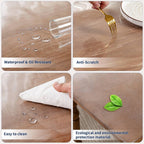 24 x 48 Inch Clear Table Cover Protector, 2mm Thick Clear Table Protector for Dining Room Table, Plastic Table Cover, Waterproof Table Pad for Kitchen, Office