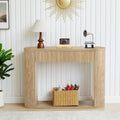 42.5” Console Table with 2 Drawers, Fluted Entryway Table with Rounded Corners, Rectangular Sofa Table Behind Couch for Living Room, Hallway, Foyer (Natural)