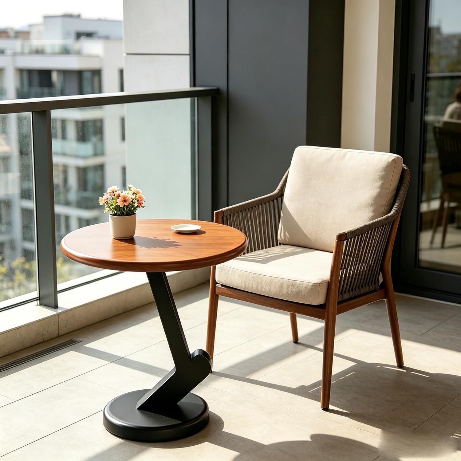 15.75 inch Solid Wood End Table, Round Size Table for Living Room | Sofa Side Table, Bedside Nightstand