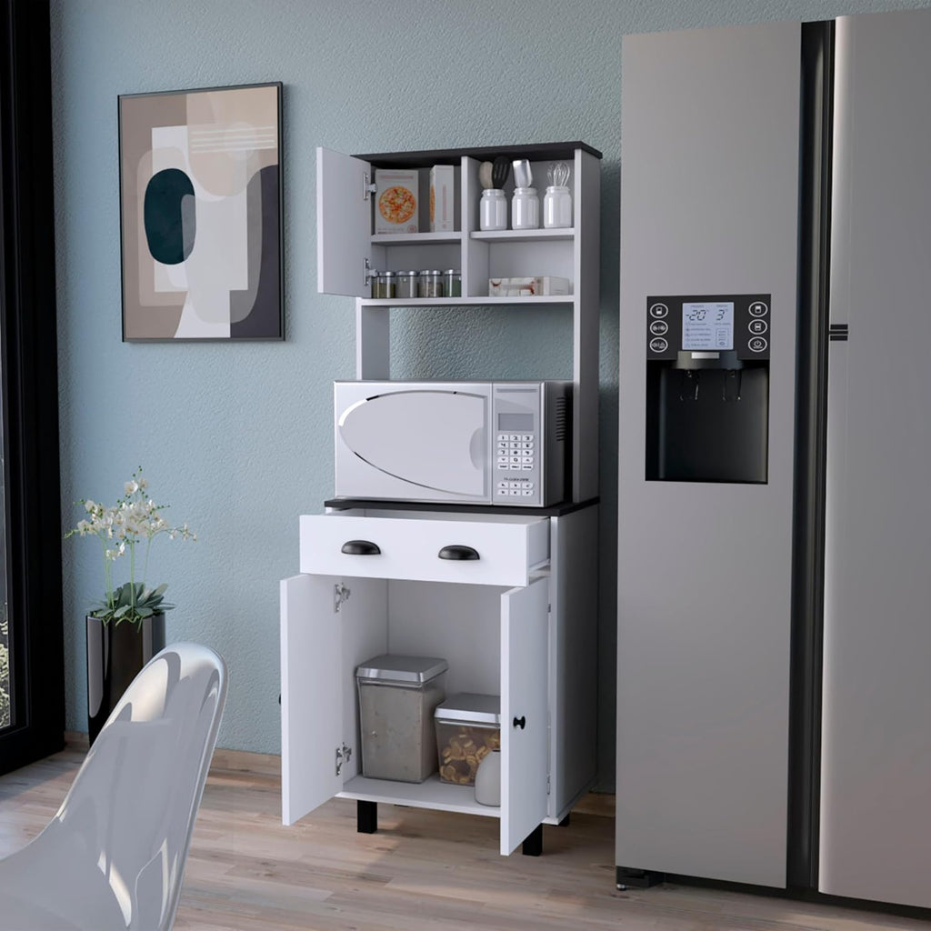 White and 1 Drawer Kitchen Pantry