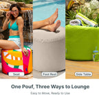 Jaxx Spring Indoor/Outdoor Bean Bag Pouf Ottoman, Sunbrella Breeze