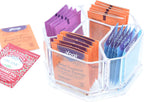 Tea Organizer - Clear Acrylic Tea Bag & Sugar Packet Holder for Pantry, Cabinet, Countertop & Coffee Station