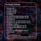 300 LED Patriotic String Lights, Red White & Blue, Clear Wire, Multi-Function, 30V, for Independence Day & Patriotic Decor