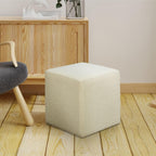 Studio Living Warren 18" Cube Ottoman, Urban Transitional, Fully Assembled, Soft Boucle Fabric, Snow