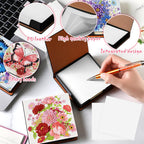 Saillong 4 Pcs Butterfly Diamond Painting Note Box Kit Flower Sticky Note Holders DIY Diamonds Art Storage Box with 160 Sticky Notes Painting Memo Pad for Office Supplies Desk Gifts