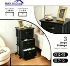 MAX Houser Dresser Storage with 3 Drawers, Fabric Dresser Tower, Vertical Storage Unit for Bedroom, Closet, Office, Black