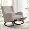 Nursery Rocking Chair，Rocking Chair with Foot Rest,Nursery Rocker Comfy Glider Nursing Chair with Back Pillow for Living Room,Bedroom,Linen Light Grey