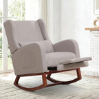 Nursery Rocking Chair，Rocking Chair with Foot Rest,Nursery Rocker Comfy Glider Nursing Chair with Back Pillow for Living Room,Bedroom,Linen Light Grey