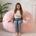 MAXYOYO Bean Bag Chair, Soft Bean Bag Sofa with Supportive Foam Filling | Plush Bean Bag Sofa with Supportive Foam Filling, Floor Sofa Seat with Side Pocket and Washable Cover, Pink, 3FT