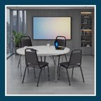 OEF Furnishings OEF9110-B/4 Banquet Chairs Premium Commercial Seating (4 Pack, Vinyl, Black, Black Frame)