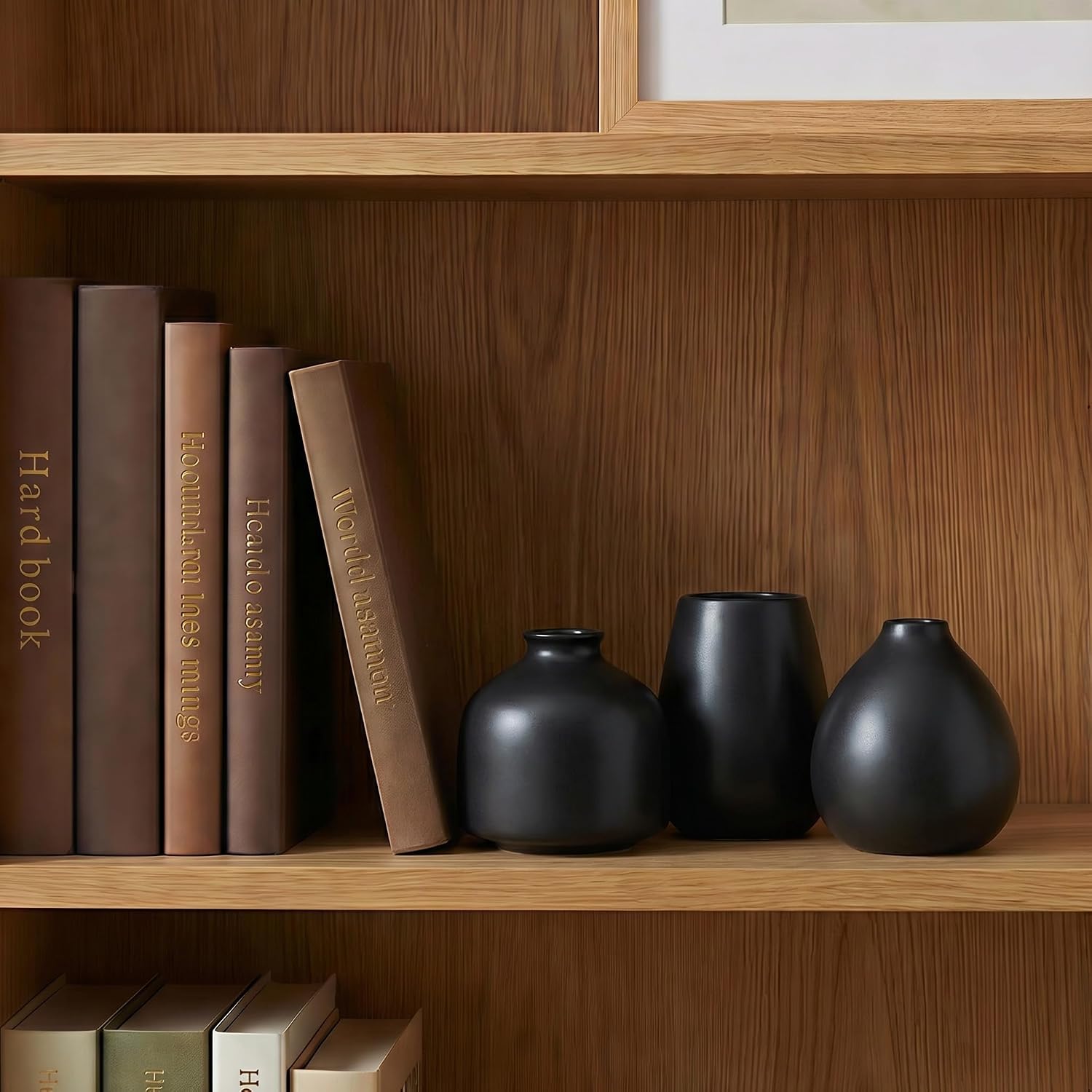 Black Bud Vases, Small Ceramic Vase Set of 11, Mini Pottery Vases for Flowers, Minimalist Boho Small Pampas Grass Flower Vase for Farmhouse Home Decor, Wedding Centerpiece, Shelf and Table Decoration