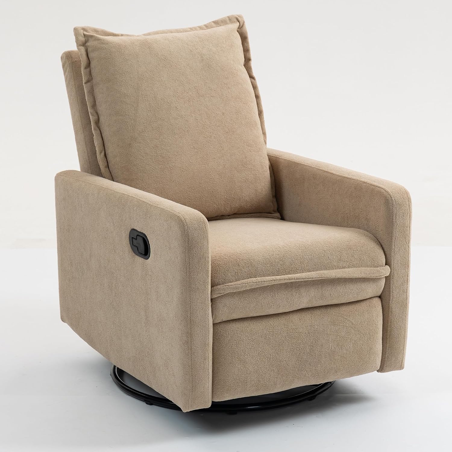 ERYE Modern Manual Reclining Chair Glider Rocker Chair with Swivel for Living Room Bedroom, Manual Lovely Recliner Armchair Boucle Upholstered 360° Swivel Nursery Armchair