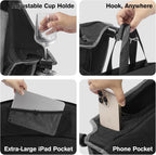 Coldbee Oversized Camping Chairs for Adults - Heavy Duty Padded Folding Lawn Chairs with Cup Holders & Cooler Bag, Comfy Outdoor Chair for Picnic, Beach, Fishing (Black)