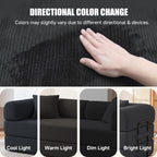 79" Compressed Sofa, Convertible Sofa Bed, Corduroy Compression Boneless Couch with Pillow, Comfy Modular Foldable Floor Sleeper Sofa for Bedroom, Living Room, Lounge, Studio (Black)