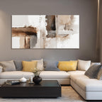Azatyam Wall Art for Living Room Canvas Wall Art Abstract Beige Brown White Minimalist Modern Wall Decor for Bedroom Home Wall Art Picture Prints Horizontal Large Artwork Paintings Decor 20" x 40"