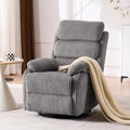 Premium Velvet 360° Swivel Rocker Recliner with Extended Footrest - High Back Glider Chair for Nursery, Living Room & Small Spaces, Featuring Padded Armrests and Handy Side Pocket, Grey
