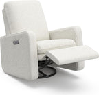 Graco Teddi Power Recliner Swivel Glider, Electronic Power Recline, Oeko-TEX 100 Certified, USB-A & USB-C Charger, Premium Cushioning & Comfort – (Ivory Boucle)