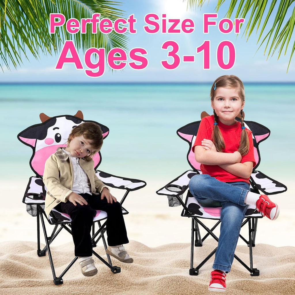 KABOER Kids Outdoor Folding Lawn and Camping Chair with Cup Holder and Carrying Bag, Children's Camping Chairs