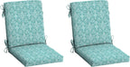 Arden Outdoor Dining Chair Cushion, 2 Pack, 20 x 20, Rain-Proof, Fade Resistant, Turquoise Daphne Medallion