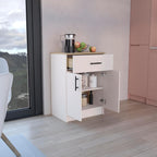 Multistorage Pantry Cabinet,Buffet Kitchen Sideboard,One Drawer,Two Interior Shelves Ivory - Natural Oak,15.9 * 23.6 * 33.5