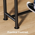 63" Solid Wood Bar Table, Long Counter Height Pub Top Table, Narrow Dining Breakfast Bar Units with Metal Sturdy Legs for Home Kitchen, Living Room, Bistro, Easy to Assemble