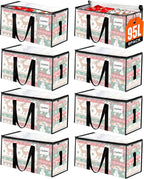 8 Pack Extra Large Heavy Duty Moving Bags,Clear Large Storage Bags with Lids,Moving Boxes with Zippers