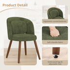 LUE BONA Dining Chairs Set of 4, Modern Upholstered Kitchen Chairs with Solid Wood Legs, Curved Backrest & Lumbar Support for Home Dining Room, Restaurant, Green