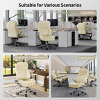 Big and Tall Office Chair, Heavy Duty Desk Chair with 5D Arms, Adjustable Lumbar Support & Height, Tilt Function, PU Leather High Back Ergonomic Executive Computer Chair