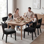 GOTMINSI Mid Century Modern Dining Chairs,Velvet Farmhouse Upholstered Kitchen Chairs, Accent Curved Backrest Dining Room Chairs with Hardwood Legs (Black, 4PCS)