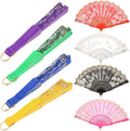 VILLCASE 8pcs Chinese Folding Hand Fans Vintage Retro Style Foldable Handheld Fans for Women Summer Dance Party Decoration
