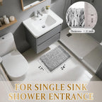 Yimobra Bathroom Rugs Non Slip Washable, Ultra Soft and Water Absorbent Bath Mats, Fluffy Shower Mat Outside, Plush Matts for Bathroom Floor/Sink, 24X17, Home Decor Accessories, Light Gray and White