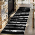 USA American Flag Runner Rug 2x6ft, Vintage USA Stars Stripes Flag School Hallways Runner Rug, Black Kitchen Floor Mat, Non-Slip Washable Low Pile Carpet for Entryway Living Room Bedroom Playroom