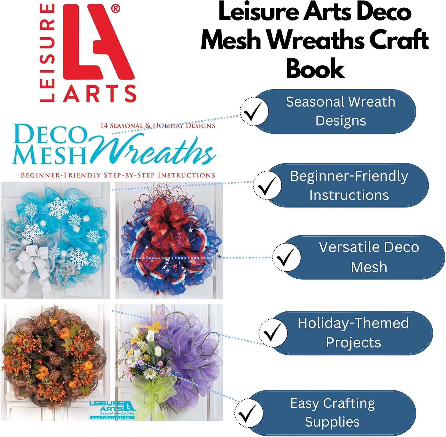Leisure Arts-Deco Mesh Wreaths